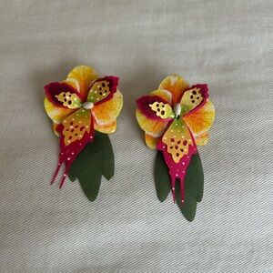 New floral statement earrings